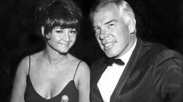 A black and white image of Lee and Michelle Marvin at the Oscar awards. Michelle later sued Lee in a landmark case that established palimony in California.